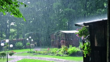 Deszcz, gdy jest go w nadmiarze, bywa problemem dla właścicieli działek położonych na mało chłonnych gruntach deszcz