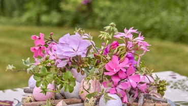 Projekt DIY: wazoniki ze skorupek jajek wypełnione pelargoniami