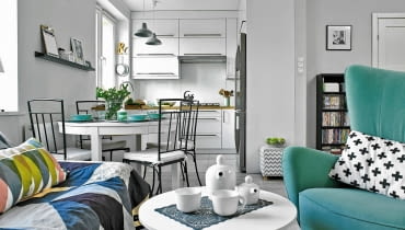 Kuchnia otwarta na salon, pokój dzienny