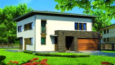 Elewacja frontowa projekt domu,projekty domów,dom jednorodzinny