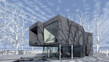 Widok od ogrodu dom jednorodzinny,projekt domu,dom nowoczesny