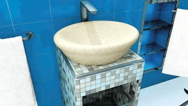 ŁAZIENKA. Kwadratowe, owalne, okrągłe, prostokątne i wielokątne. Nowoczesne umywalki zaskakują rozmaitymi kształtami, ale również ciekawą barwą i oryginalnymi ozdobami. A ceny? Każdy znajdzie coś na miarę swojego portfela. <BR >Retro Beige, ceramiczna, nablatowa, śr. 50 cm, 1329 zł, Hybner