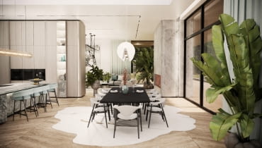 Dom w Beskidach - stefa dzienna. Proj. Tissu