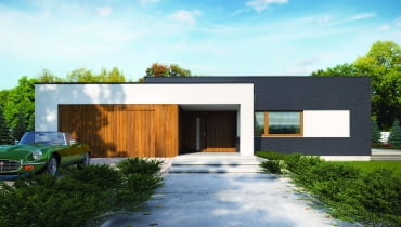 Projektanci domu postawili na wyraziste kolory i materiały projekt domu