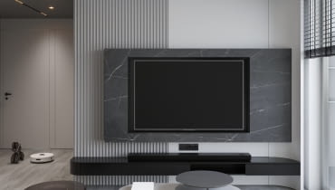 Małe mieszkanie w czerni i bieli Małe mieszkanie w czerni i bieli