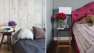 Sypialnia przed metamorfozą i po niej. Od stylu rustykalnego do glamour - metamorfoza sypialni blogerki wnętrzarskiej