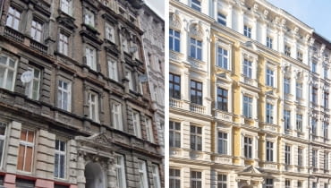 Kamienica przy Mierniczej 9 we Wrocławiu - przed i po Kamienica przy Mierniczej 9 we Wrocławiu - przed i po