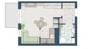 Plan mieszkania Plan mieszkania, kawalerka