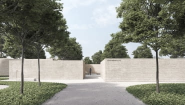 Zwycięska koncepcja architektoniczno-urbanistyczna zespołu kolumbariów na cmentarzu komunalnym w Radomiu przy ulicy Firleja 45 wraz z koncepcją zmiany elewacji budynku i chłodni