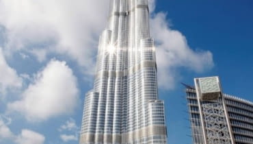Najwyższy wieżowiec świata Burj Dubai (828 metrów) jeszcze w budowie. Dubaj, największe na Świecie, burj dubai, wieżowce, emiraty arabskie, architektura, Burj Dubai