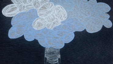Chmura, 80 x 80 cm, tempera żółtkowa, płótno, 2013 r. agnieszka sandomierz, obrazy