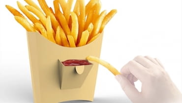 Projekt opakowania kartonik z kieszonką na frytki i sos, Dong Jiang Poznaliśmy laureatów A' Design Award & Competition 2017. Te projekty warto zobaczyć