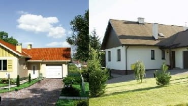 Budynek składający się z dwóch prostych skrzydeł pilnie odwzorowuje wizualizację. W rzeczywistości oprawa domu zyskała skromniejszy i spokojniejszy wygląd poprzez zastosowanie dwukolorowych materiałów budowlanych w dwóch kolorach - beżowym i ciemnobrązowym. Budynek składający się z dwóch prostych skrzydeł pilnie odwzorowuje wizualizację. W rzeczywistości oprawa domu zyskała skromniejszy i spokojniejszy wygląd poprzez zastosowanie dwukolorowych materiałów budowlanych w dwóch kolorach - beżowym i ciemnobrązowym.