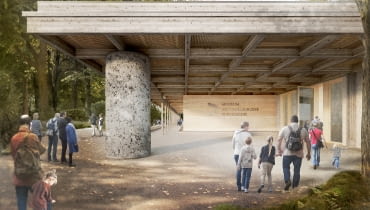 Pawilon ekspozycyjny Muzeum Archeologicznego w Biskupinie - strefa wejściowa. Proj. Prolog Pawilon ekspozycyjny Muzeum Archeologicznego w Biskupinie - strefa wejścia. Proj. Prolog