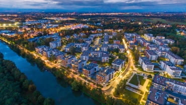 Widok na urbanistykę części osiedla Olimpia Port