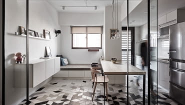 Kuchnia i jadalnia. mieszkanie, aranżacje wnętrz, nowoczesne mieszkanie, mieszkanie w szarościach