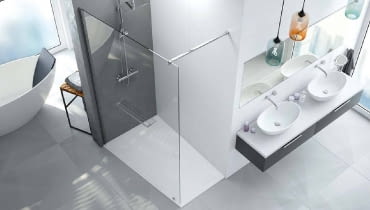 Pełne wykorzystanie przestrzeni kąpielowej za pomocą parawanu prysznicowego PT/ALTIIa seria Altus i trapezowego brodzika Space Mineral. Sanplast, www.sanplast.pl Pełne wykorzystanie przestrzeni kąpielowej za pomocą parawanu prysznicowego PT/ALTIIa seria Altus i trapezowego brodzika Space Mineral. Sanplast, www.sanplast.pl