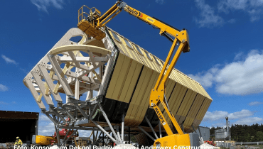 Montaż próbny nowego budynku głównego Polskiej Stacji Antarktycznej im. Henryka Arctowskiego