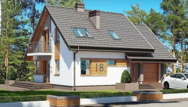 Wśród projektów gotowych nietrudno znaleźć udane propozycje, spełniające warunki programu Mieszkanie dla Młodych MdM. Na wizualizacji projekt domu Tomcio BSB1090 projekty domów, domy w programie MdM