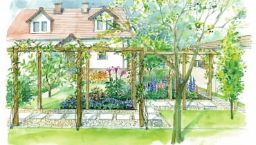 Projekt z pergolą Projekt z pergolą