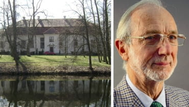 Z lewej: dwór w Oborach; Z prawej: Renzo Piano Z lewej: dwór w Oborach; Z prawej: Renzo Piano