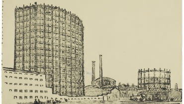 Max Berg przy współpracy Richarda Konwiarza, projekt wieżowca – biurowca dla administracji firm przy zakładach przemysłowych, ul. Tęczowa, widok, 1920, Max Berg przy współpracy Richarda Konwiarza, projekt wieżowca – biurowca dla administracji firm przy zakładach przemysłowych, ul. Tęczowa, widok, 1920,
