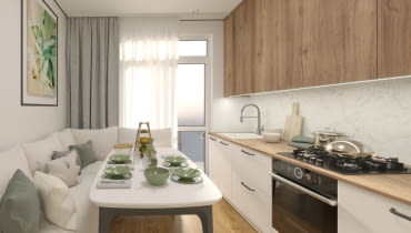 Wąska kuchnia w bloku z wielkiej płyty Wąska kuchnia w bloku z wielkiej płyty