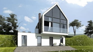 Widok od wschodu Dom nad zalewem, projekt