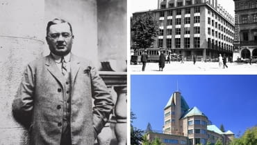 Z lewej: Adolf Szyszko-Bohusz; Z prawej na górze: Budynek Feniksa na Rynku Głównym w Krakowie; Z prawej na dole: Zameczek Prezydenta RP w Wiśle Z lewej: Adolf Szyszko-Bohusz; Z prawej na górze: Budynek Feniksa na Rynku Głównym w Krakowie; Z prawej na dole: Zameczek Prezydenta RP w Wiśle