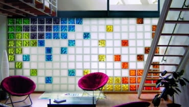 Ściana z pustaków szklanych szklane pustaki,luksfery