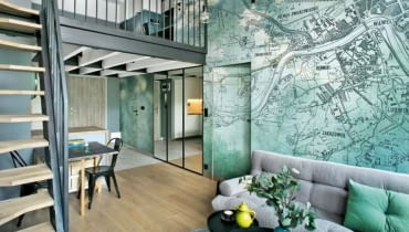 Mieszkanie w Krakowie z antresolą i oryginalnym muralem Mieszkanie w Krakowie z antresolą i oryginalnym muralem