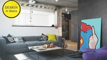 Mieszkanie w Mińsku; proj. Nordes. Salon z kuchnią. mieszkanie, mieszkanie w stylu loft, loft, industrialny styl, sztuka, design
