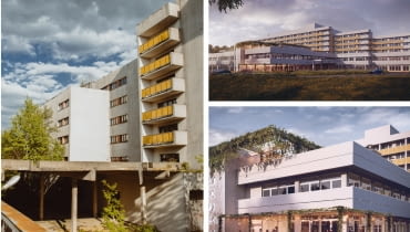 Hotel Arche Nałęczów - „Sanatorium Milicyjne" Z lewej: przed przebudową; Z prawej: wizualizacje Arche Hotel Arche Nałęczów - „Sanatorium Milicyjne" Z lewej: przed przebudową; Z prawej: wizualizacje Arche
