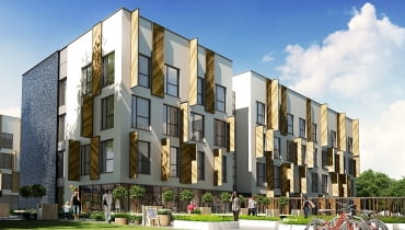 Wizualizacja bloku z maleńkimi kawalerkami po 18-19 m kw. Wizualizacja bloku z maleńkimi kawalerkami po 18-19 m kw.