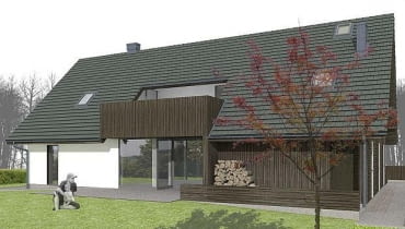 Zgodnie z wizją architekta dom ma z czasem zatonąć w zieleni projekty domów, elewacja ogrodowa