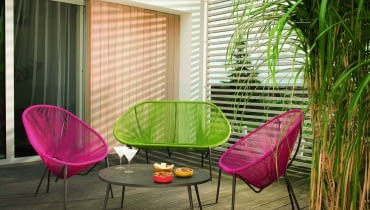 Komplet wypoczynkowy - stelaż z aluminium, pokrycie z tworzywa, Castorama