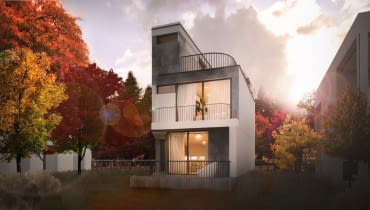 Wizualizacja domu trójkątnego