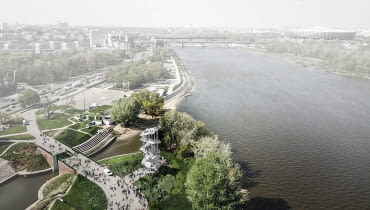 Wieża widokowa na Cyplu Czerniakowskim w Warszawie. Proj. workplace. Wieża widokowa na Cyplu Czerniakowskim w Warszawie, workplace