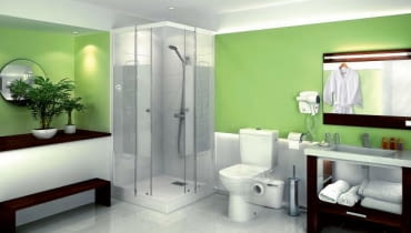 Urządzenia przepompowująco-rozdrabniające stawiane za miską ustępową przetłaczają ścieki do kanalizacji z różnych przyborów sanitarnych. Kosztują od 1660 zł pomporozdrabniacz, łazienka na poddaszu, łazienka daleko od pionu kanalizacyjnego