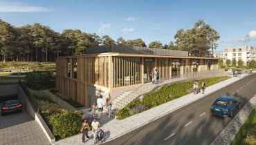 Budnek usługowy na osiedlu Nowa Dąbrowa w Gdyni