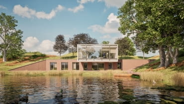 Dom nad fosą - fort X w Toruniu.  Widok od frontu Dom nad fosą - fort X w Toruniu.  Widok od frontu