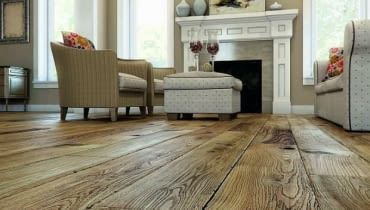 postarzane podłogi, podłogi drewniane, salon