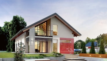 Projekt domu, Dom jednorodzinny z wiatą zamiast garażu Projekt domu, Dom jednorodzinny z wiatą zamiast garażu