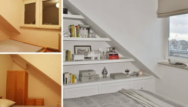 Metamorfoza sypialni z trudnym skosem sypialnia