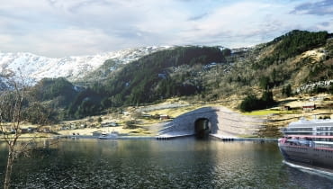 Pierwszy na świecie tunel dla statków powstanie w Norwegii. Proj.  Snøhetta
