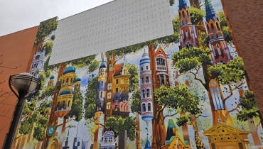 Mural Tytusa Brzozowskiego na ścianie powstającej przy ul. Stefana Okrzei 27 inwestycji "Na Okrzei" Mural Tytusa Brzozowskiego na ścianie powstającej przy ul. Stefana Okrzei 27 inwestycji "Na Okrzei"