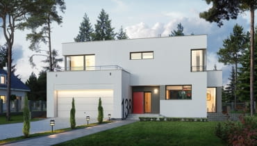 Elewacja frontowa projekt domu, projekty domów, dom jednorodzinny