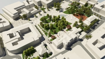 Wizualizacja placu Litewskiego po przebudowie. Widok znad pl. im. o. Krapca wizualizacja plac litewski remont rewitalizacja przebudowa