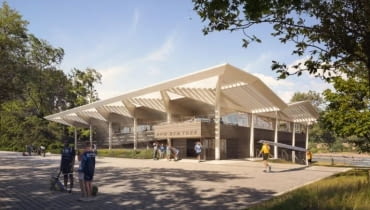 Przystań rzeką Harlem w Nowym Jorku. Proj. Foster + Partners Przystań rzeką Harlem w Nowym Jorku. Proj. Foster + Partners
