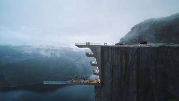 Hotel na klifie Preikestolen. Proj. Hayri Atak Architectural Design Studio. Hotel na klifie Preikestolen. Proj. Hayri Atak Architectural Design Studio.